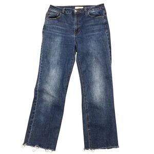 Harper Heritage High Rise Straight Size 28 Medium‎ Wash Frayed Hem Denim Jeans